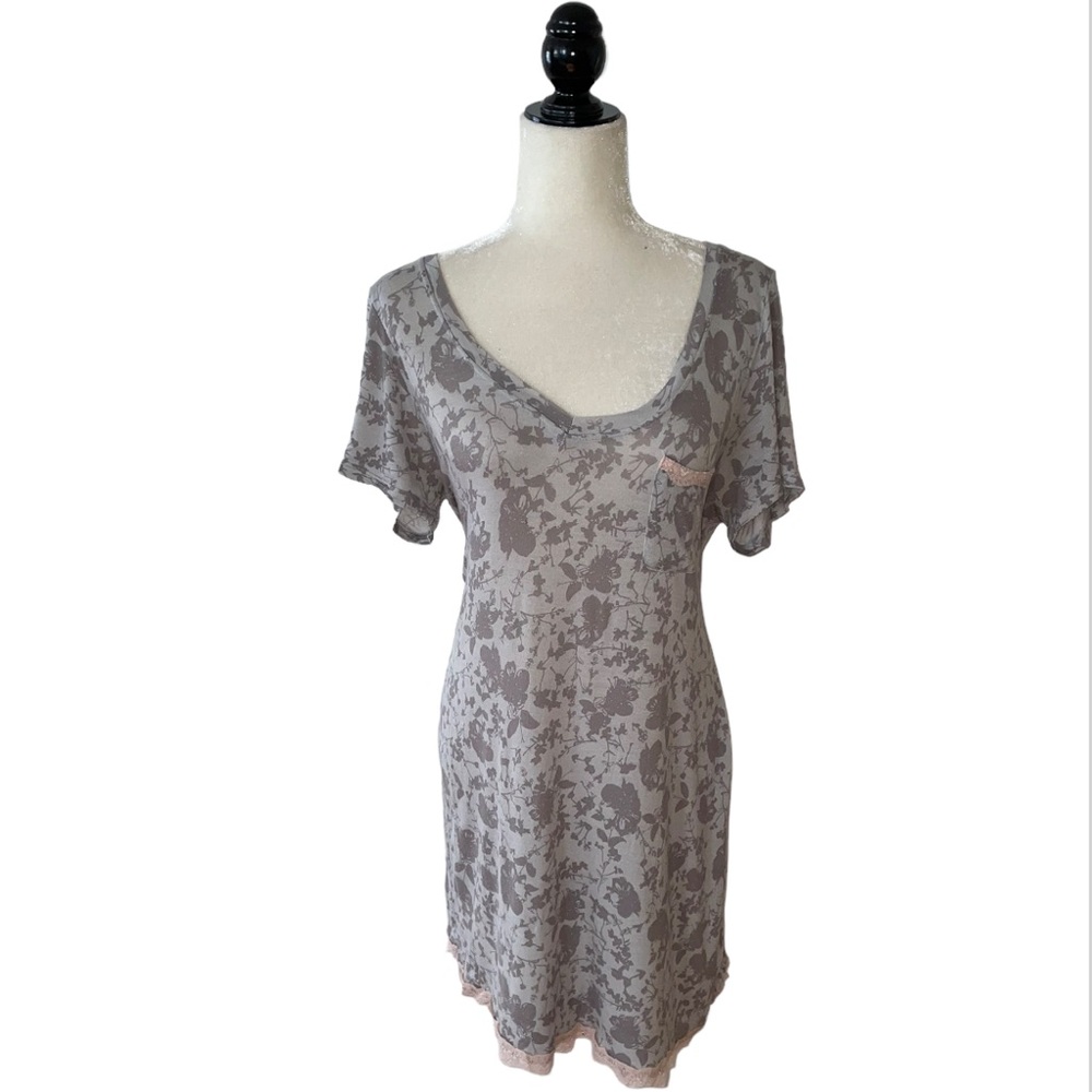Gray Floral Sleep Dress